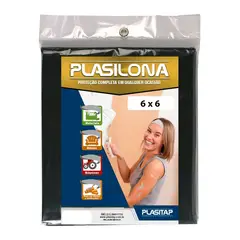 Plasitap - Lona Plástica, Preto, 6x6