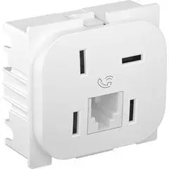 Pial - Módulo Tomada Telebrás com RJ11 2 Fios Nereya Branco