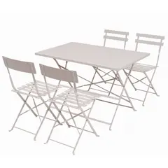 Just Home Collection - Conjunto Jantar Metal Bergamo 5 Peças Branco