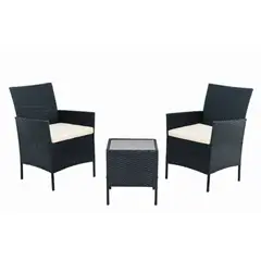 Just Home Collection - Conjunto De Varanda Arles 3 Peças Preto
