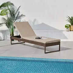 Just Home Collection - Espreguiçadeira Rattan Cru
