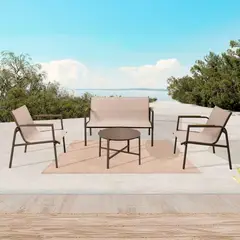 Just Home Collection - Jogo Living Terra Metal Dubo 4Peças