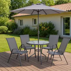 Just Home Collection - Jogo de Jantar de Terraço Metálico Nairobi 6 Peças