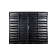 Esquadrisul - Janela Veneziana Correr 6 Folhas 100x150 Vidro Liso Preto