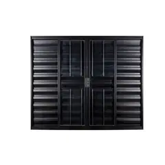 Esquadrisul - Janela Veneziana Correr 6 Folhas 100x120 Vidro Liso Preto
