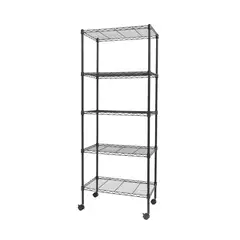 Just Home Collection - Estante de 5 Níveis de Metal Preto
