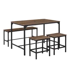 Just Home Collection - Conjunto de Jantar Amana 1 Mesa e 3 Bancos