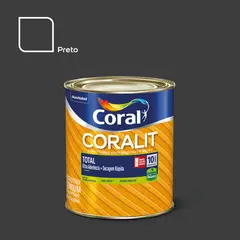 Tintas Coral - Esmalte Coralit Zero Base Agua Preto Fosco 900ml Premium para Madeiras e Metais