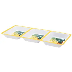 Casa Bonita - Prato Retangular 15,9cm Melamina 3 Divisorias Selva
