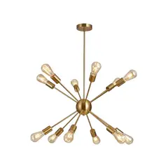 Just Home Collection - Pendente Sputinik Dourado Com 12 Lampadas