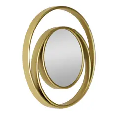 Casa Bonita - Espelho Decorativo 25cm Redondo Pvc Abstrato Dourado Hc