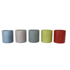 Just Home Collection - Vaso de Ceramica Flores 13 Cm Folhas