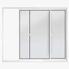 undefined - Janela de Correr 2 Folhas Móveis sem Grade Alumínio Branco 100x120cm