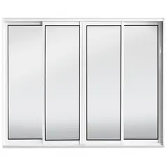 undefined - Janela de Correr 4 Folhas sem Grade Alumínio Branco 100x120cm