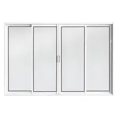 undefined - Janela de Correr 4 Folhas sem Grade Alumínio Branco 100x150cm