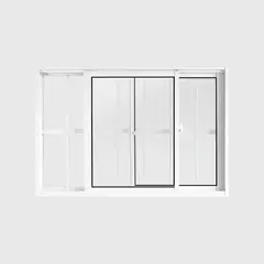 undefined - Janela de Correr 2 Folhas Móveis com Grade Alumínio Branco 100x150cm