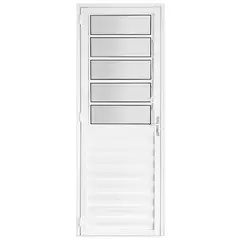 undefined - Porta Basculante Vidro Mini Boreal Alumínio Branco Direito 210x80cm