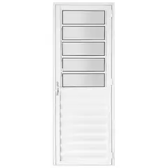 undefined - Porta Basculante Vidro Mini Boreal Alumínio Branco Esquerdo 210x80cm