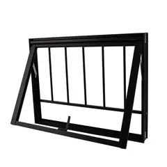 undefined - Maxim-ar 1 Folha Vidro Mini Boreal com Grade Black 60x80