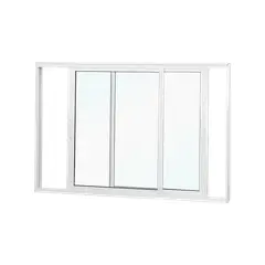 undefined - Janela de Correr 2 Folhas Moveis Vidro Liso Branco 100x120