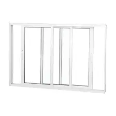 undefined - Janela de Correr 3 Folhas Moveis Vidro Liso Branca 100x150
