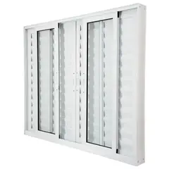 undefined - Veneziana 6 Folhas 2 Fixa Vidro Liso Branca 100x120