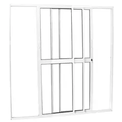 undefined - Porta de Correr 3 Folhas Moveis Vidro Liso Branca 210x150
