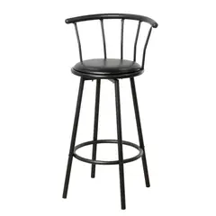 Just Home Collection - Banqueta Bar Alta Giratoria Preta Jhc