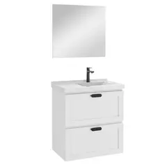 Astral - Gabinete para Banheiro com Cuba e Espelho Nivus 66cm Branco Design