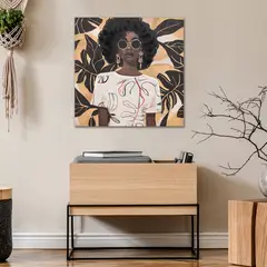 Just Home Collection - Quadro 70x70cm Mulher com Oculos Escuros