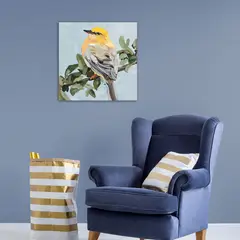 Just Home Collection - Quadro 40x40cm Passarinho Amarelo