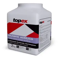 Topex - Rejunte Acrilico Cimento Cinza Claro Pote 2 Kg