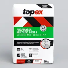 Topex - Argamassa Multiuso 8 em 1 Branco Saco 20 Kg