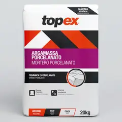 Topex - Argamassa para Porcelanato Interna Cinza Saco 20 Kg