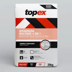Topex - Argamassa Multiuso 4 em 1 Cinza Saco 20 Kg