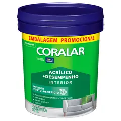 Coral - Tinta Econômica Acrílica Fosco + Desempenho Branco Gelo 20l Coralar