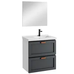 Astral Design - Kit Gabinete para Banheiro Nivus Grafite 66cm
