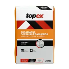 Topex - Argamassa para Cozinhas e Banheiros Cinza Saco 20 Kg