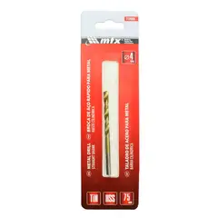 Mtx - Broca de Aço Rápido para Metal, 4 Mm, Nitreto de Titânio, Haste Cilíndrica, 1 Pçs