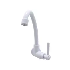 Bognar Metais - Torneira de Pia para Cozinha de Abs Branco com 1/4v, Arejador e Volante C29