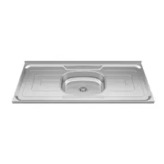 Ghel Plus - Pia de Aço Inox com Cuba 120x53cm Prata Ghelplus