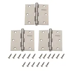 Fixser - Dobradica Prata 3x3 com 3 Peças