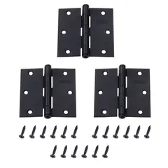 Fixser - Dobradica Preto 3x3 com 3 Peças
