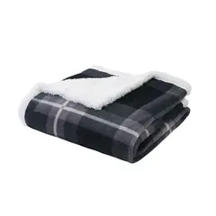 undefined - Manta 125X150Cm Estampada Sherpa Preto Just Home Collection