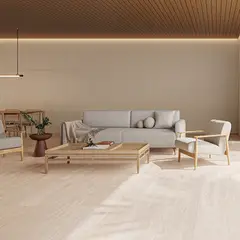 Biancogres - Porcelanato Externo Retificado Travertino Classico 100x100cm Caixa 3,00m²