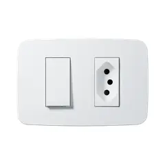 Abb - Conjunto 1 Interruptor Simples e 1 Tomada 4x2 250v 10a Branco Origen N0536.11 Bl