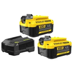 Stanley - Kit Carregador 20v Max 2 Baterias 4ah + Carregador Bivolt