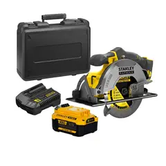 Stanley - Serra Circular 7-1/4" (185mm) 20v Max* Íon de Lítio Brushless C/ 1 Bat 4ah e Carreg Bivolt