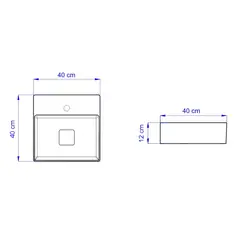 Icasa - Cuba de Apoio Quadrada com Mesa 40x40 Cm Branca Ica2900