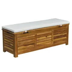 Just Home Collection - Banco de Madeira com Almofada